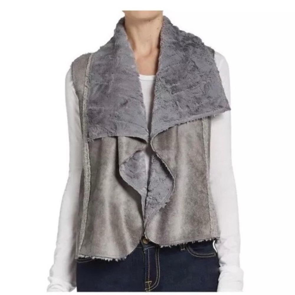 Ella Moss XS Gray Faux Fur Vest